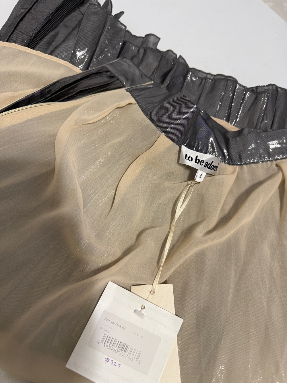 TO BE ADORED Metallic Black Pleated Midi Skirt - Picture 9 of 9